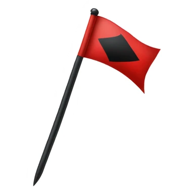 Red flag with black diagonal line with a sword in the middle  sticker