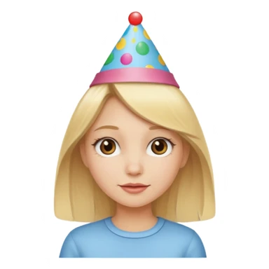 Blonde girl with a birthday hat  sticker