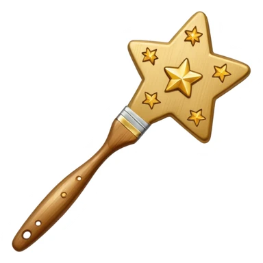 combine painting brush with shiny stars sticker