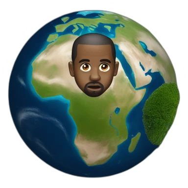 planet earth but africa is kanye west's face sticker