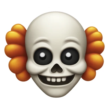 skull emoj with clown ears sticker