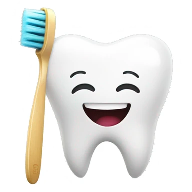 Tooth smiling with brush sticker