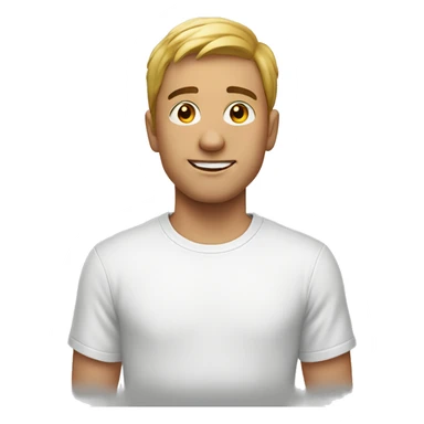 A young man in white t-shirt  sticker