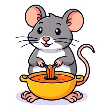 Rat cooking soup sticker