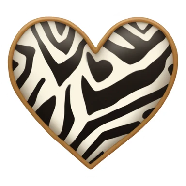heart with zebra print inside sticker