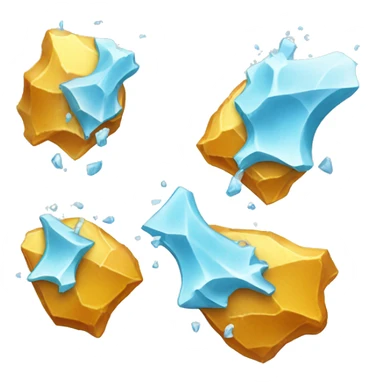 smashed ice flying shatter pieces sticker