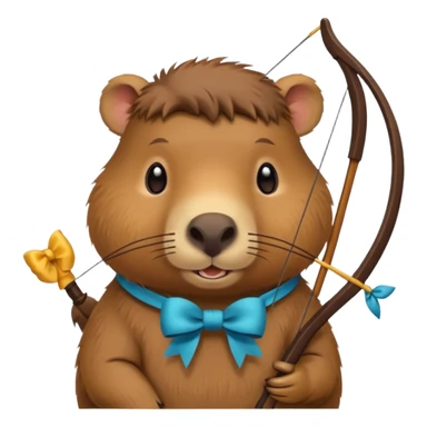 capibara con un moño sticker