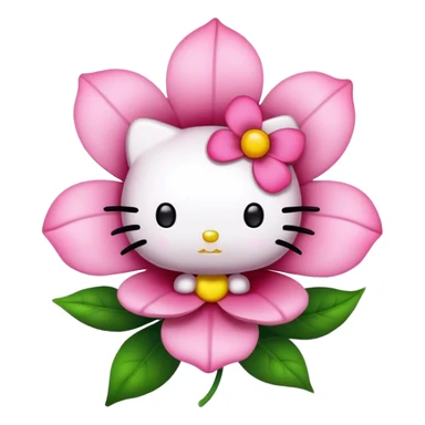 Hello kitty in a pink flower sticker
