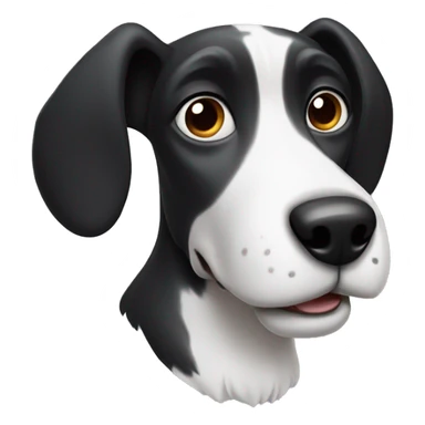 Black and white dog with big ears sticker
