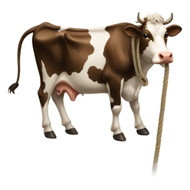 Cow with rope sticker