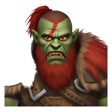 Berserker orc with red beard & red mohican sticker