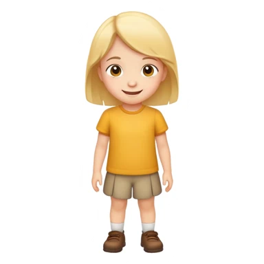 child standing with a smile, cheerful and confident sticker