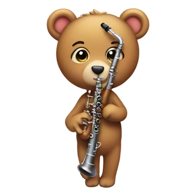  cute girl bear shaped clarinet sticker
