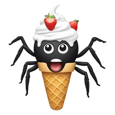 spider eating ice cream sticker