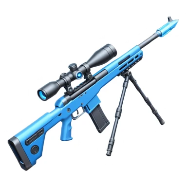 sleek futuristic sniper rifle, extremely long barrel, missile elements, high-tech attachments. add electronic components make the barrel longer sticker