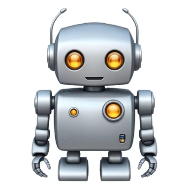 white ai old robot cute sticker