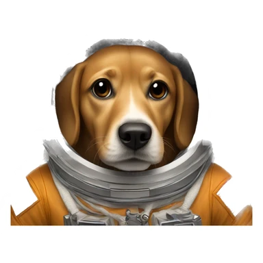 Caramel colored dog as an astronaut sticker