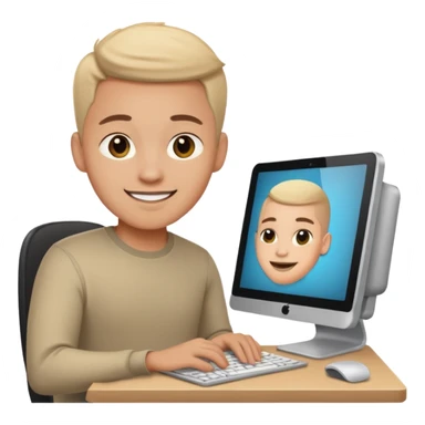 designer with a computer sticker