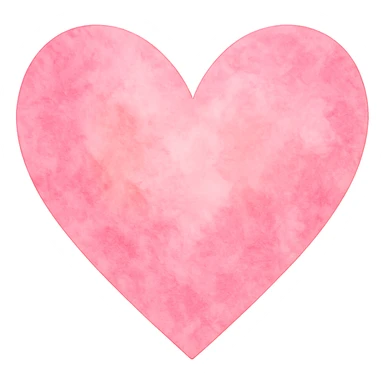 heart with a pink watercolor wash, clean digital illustration, no background sticker