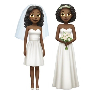 Two light girls getting married in white dresses sticker