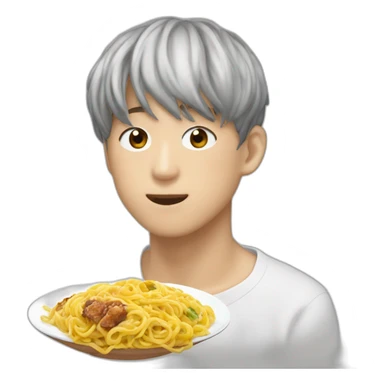 Jung Kook qui mange des ramens sticker