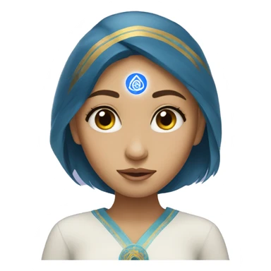 Kazakh girl with the third eye chakra sticker