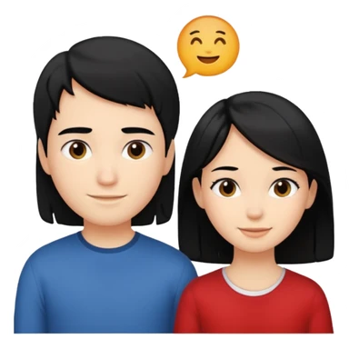 girl with black hair ignore boy with blond hair sticker