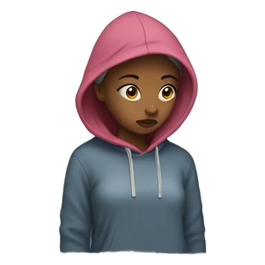 Girl Sad with a hoodie  sticker