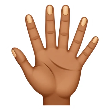 hand making the three-finger blessing gesture, slightly tanned, brownish, static, regular emoji size, classic emoji style sticker