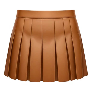 mini brown leather skirt front view sticker