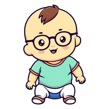 Baby with glasses sticker