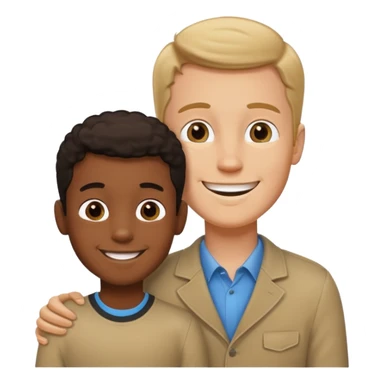 Tall white guy with dwarf black kid sticker