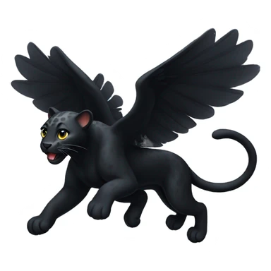winged black leopard flying sticker
