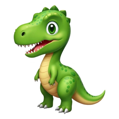 crea un dinosaurio alegre con caracteristicas amigables sticker