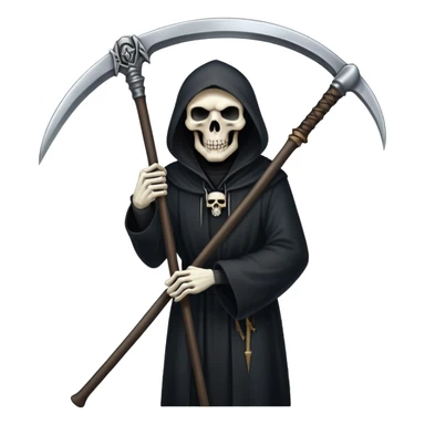 Grim reaper with scythe, skull face, death personified sticker