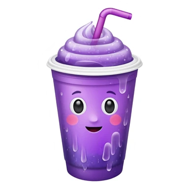 White paper cup filled with purple iced soda sticker