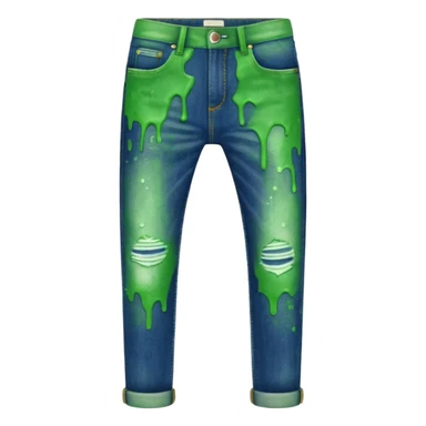 paint splashed green pants sticker