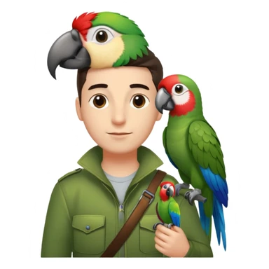 Walker + parrot on shoulder, Pet Walkers. sticker