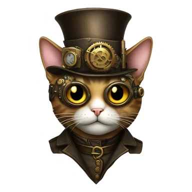 Steampunk cat sticker