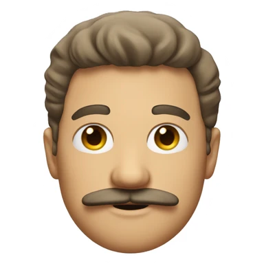 man with a mustache and a bang sticker