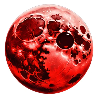 Surreal blood red full moon sticker