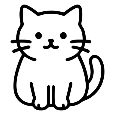 mofusand cat, clean modern icon style, simple lines, minimal color, cute expression sticker