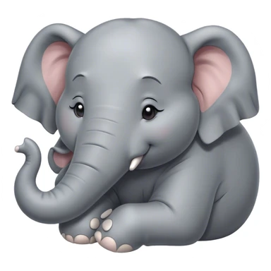 Meme-Worthy Cute Sleeping Elephant Portrait Emoji, Head resting peacefully with a contented smile, showcasing a massive, gentle build and a luxuriously soft gray hide, eyes shut in a serene, restful nap, Simplified yet hilariously adorable features, highly detailed, glowing with a soft, drowsy light, high shine, relaxed and utterly lovable, stylized with an air of playful laziness, bright and heartwarming, soft glowing outline, capturing the essence of a comically sleepy elephant, so meme-worthy it feels like it could instantly become the next viral sensation of adorable slumber! sticker