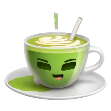 green matcha  in a clear coffee cup sticker