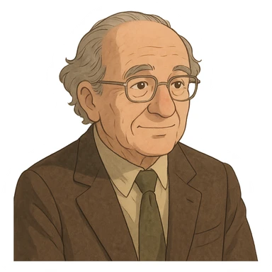 ghibli style portrait of Hans Jonas, German philosopher, neutral background sticker