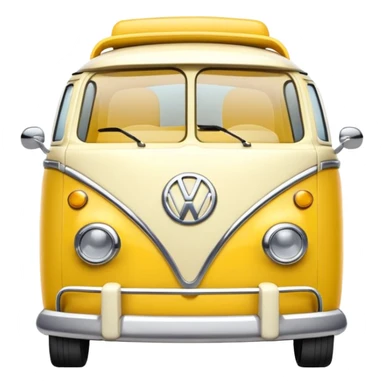 yellow and white VW ID. Buzz, cute emoji cartoon style sticker