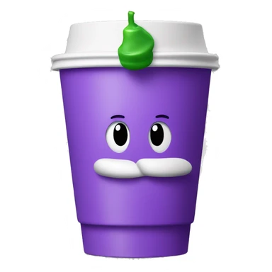 luigi drinking a purple drink out of a styrofoam cup sticker
