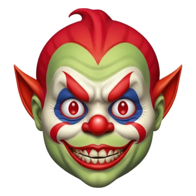 I want just one head but to be the combination of these three emojis 🤡👺👹 sticker