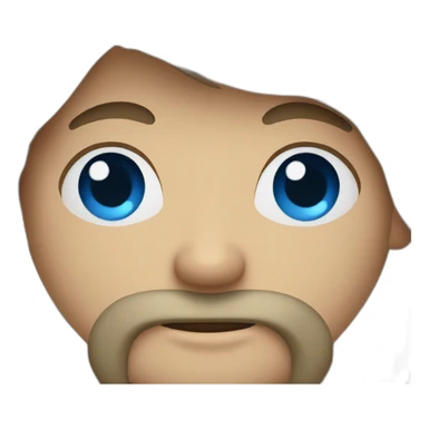 man with mustache and beard up blue eyes brown hair sticker