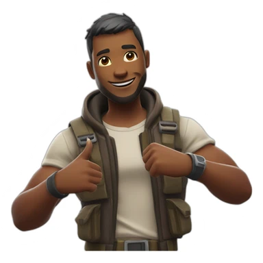 A fortnite skin doing the L pose sticker